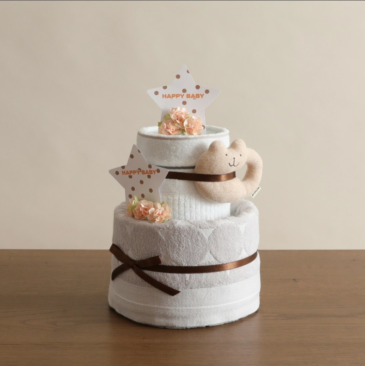 おむつケーキ 今治タオル 2段